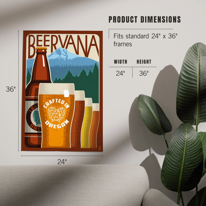 Oregon Beers, Beervana, Vintage Sign, Art & Giclee Prints Art Lantern Press 