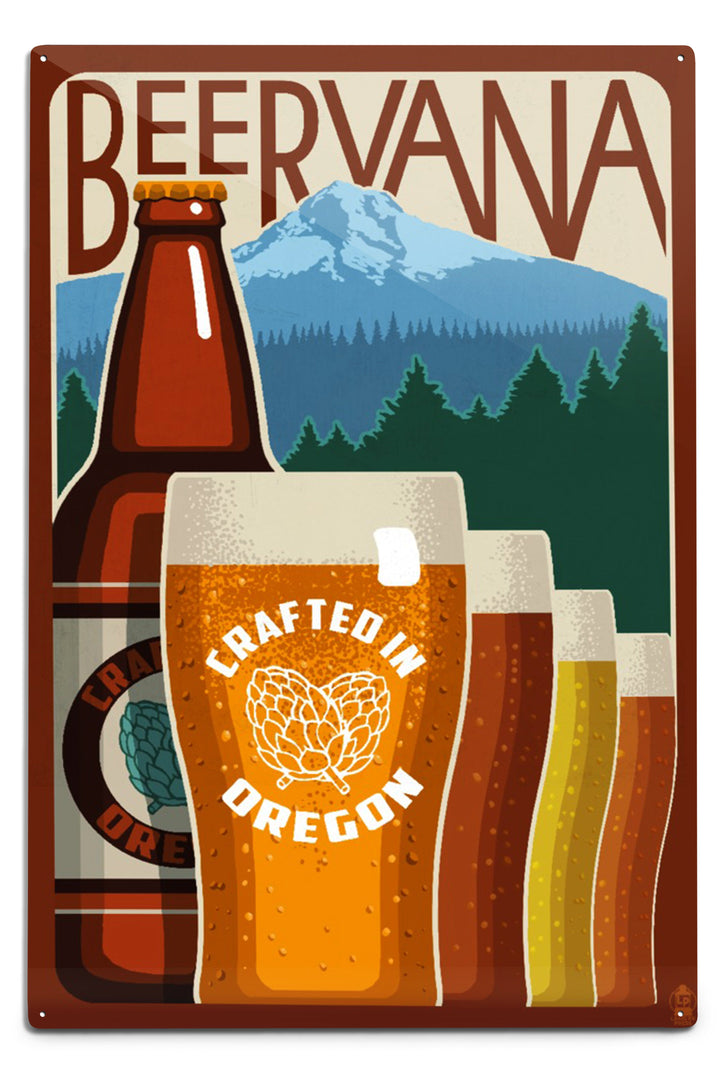 Oregon Beers, Beervana, Vintage Sign, Art & Giclee Prints Art Lantern Press 8 x 12 Art Print 