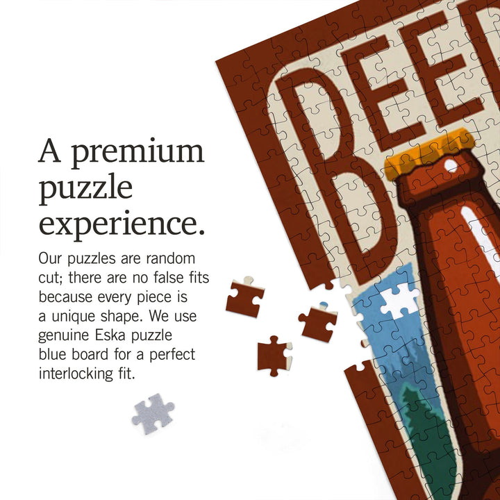 Oregon Beers, Beervana, Vintage Sign, Jigsaw Puzzle Puzzle Lantern Press 