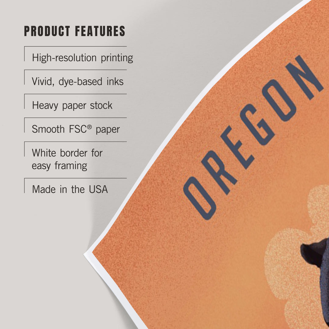 Oregon, Black Bear, Litho, Art & Giclee Prints Art Lantern Press 