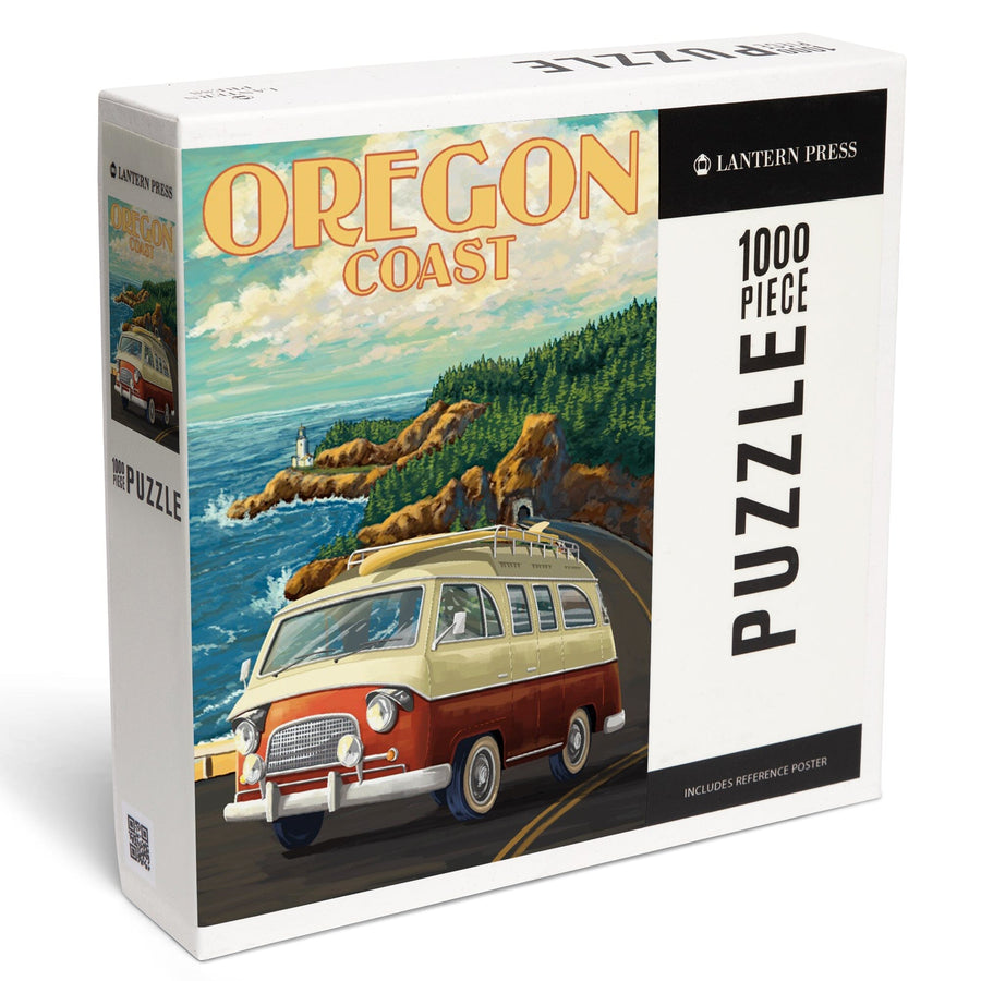 Oregon Coast, Camper Van, Jigsaw Puzzle Puzzle Lantern Press 