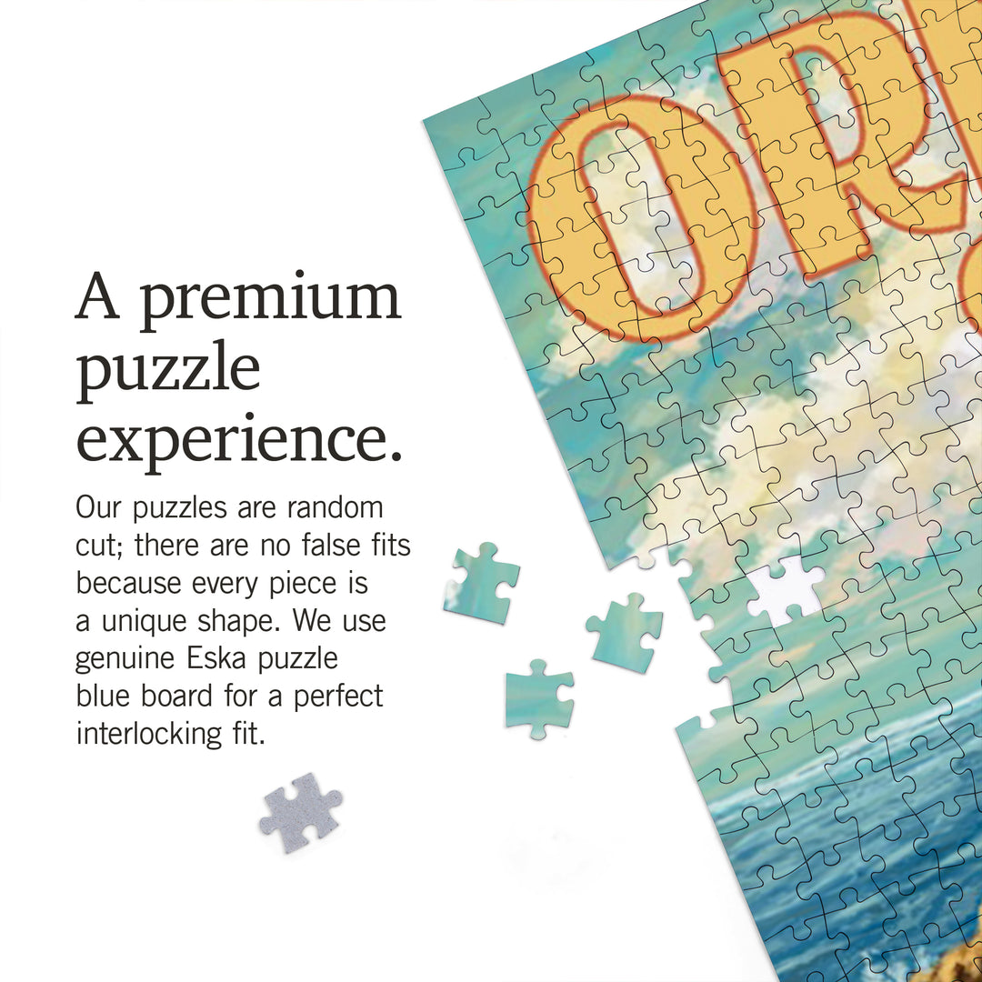 Oregon Coast, Camper Van, Jigsaw Puzzle Puzzle Lantern Press 
