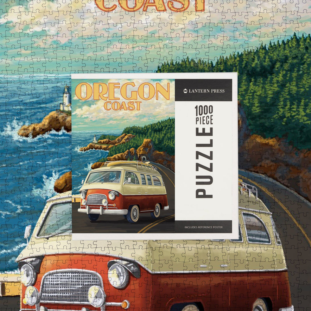 Oregon Coast, Camper Van, Jigsaw Puzzle Puzzle Lantern Press 