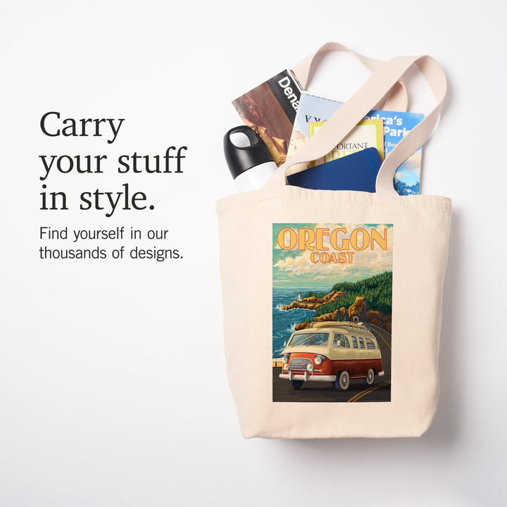 Oregon Coast, Camper Van, Tote Bag Totes Lantern Press 