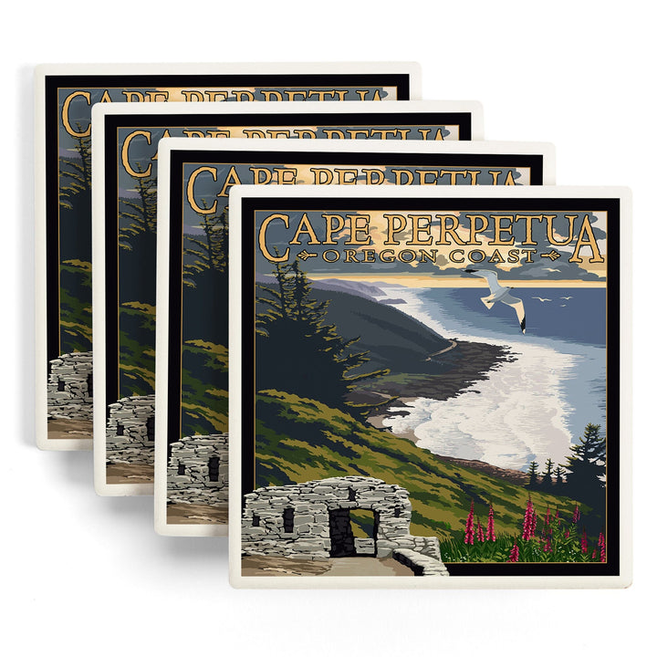 Oregon Coast, Cape Perpetua, Coasters Coasters Lantern Press 