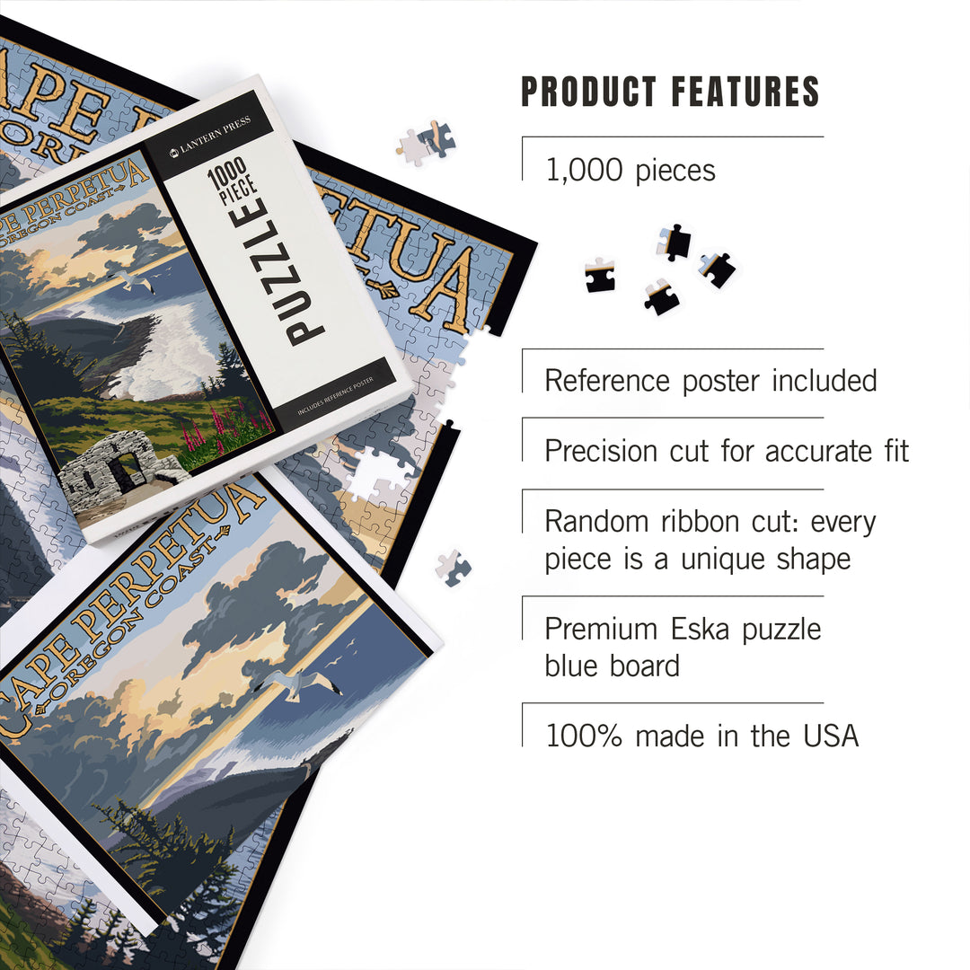 Oregon Coast, Cape Perpetua, Jigsaw Puzzle Puzzle Lantern Press 
