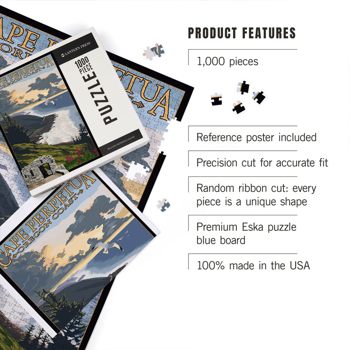 Oregon Coast, Cape Perpetua, Jigsaw Puzzle Puzzle Lantern Press 