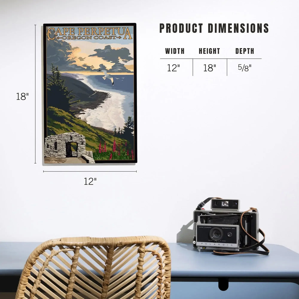 Oregon Coast, Cape Perpetua, Lantern Press Artwork, Wood Signs and Postcards Wood Lantern Press 