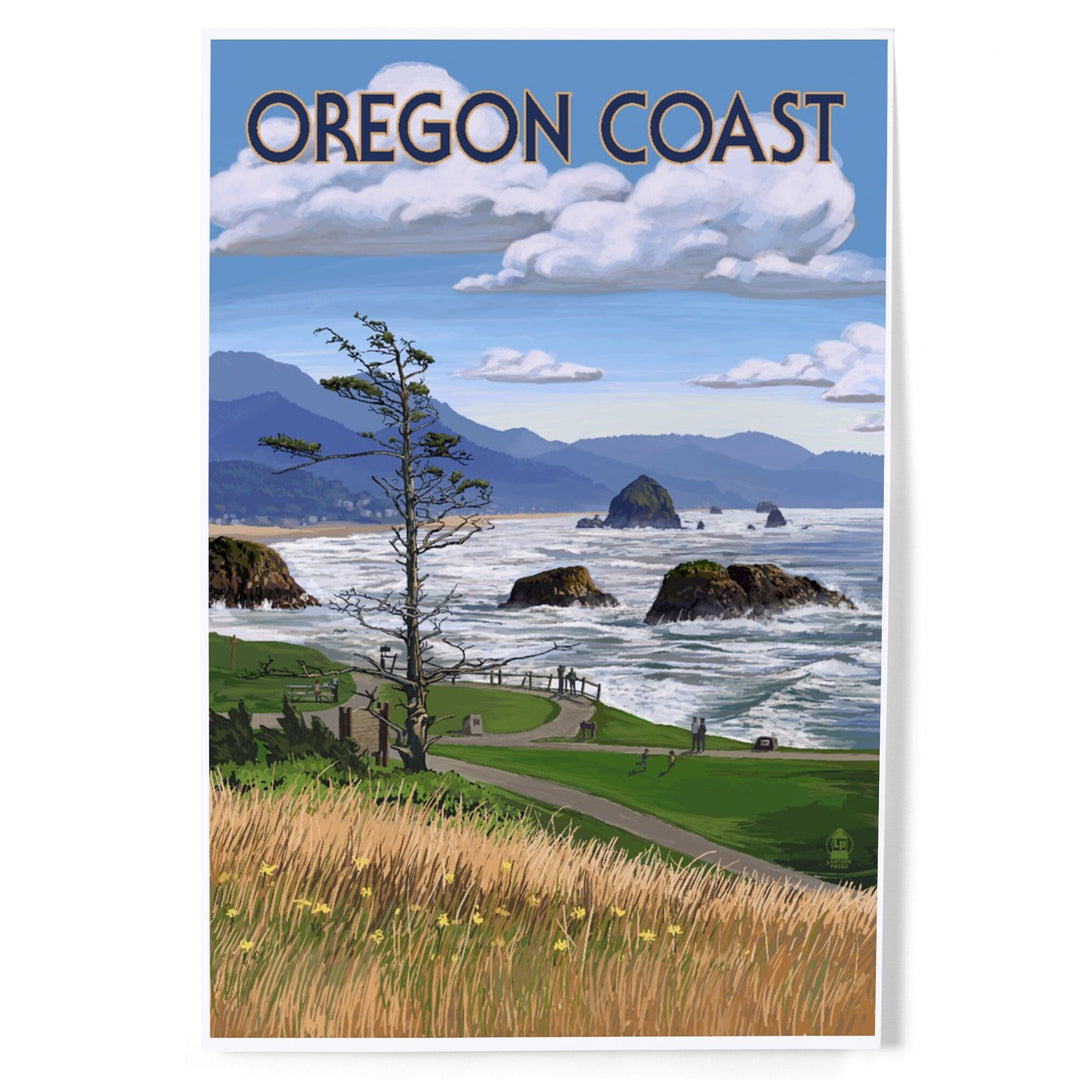Oregon Coast, Haystack Rock Scene, Art & Giclee Prints Art Lantern Press 