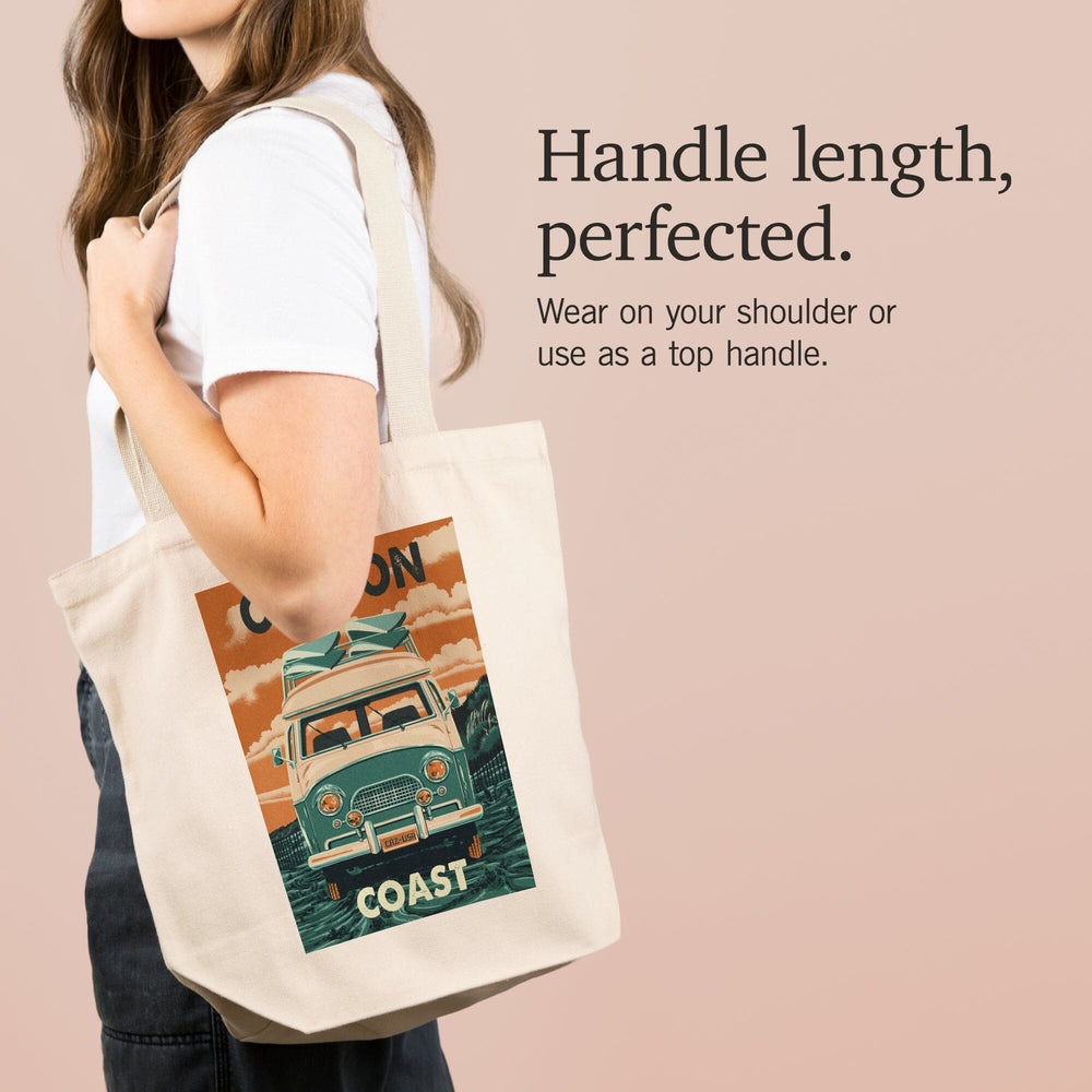 Oregon Coast, Letterpress, Camper Van, Tote Bag Totes Lantern Press 