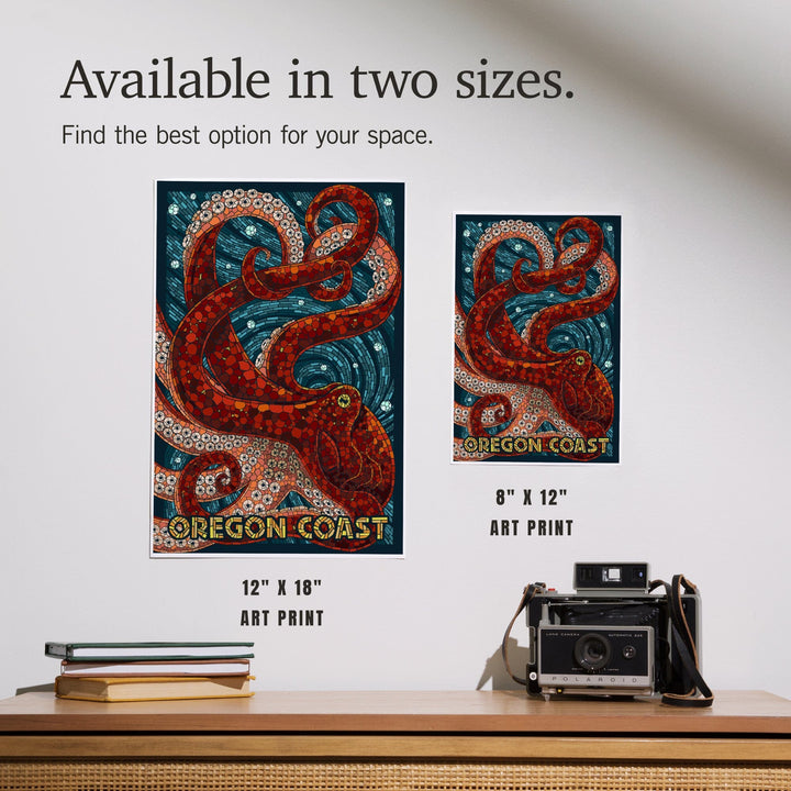 Oregon Coast, Octopus, Mosaic, Art & Giclee Prints Art Lantern Press 
