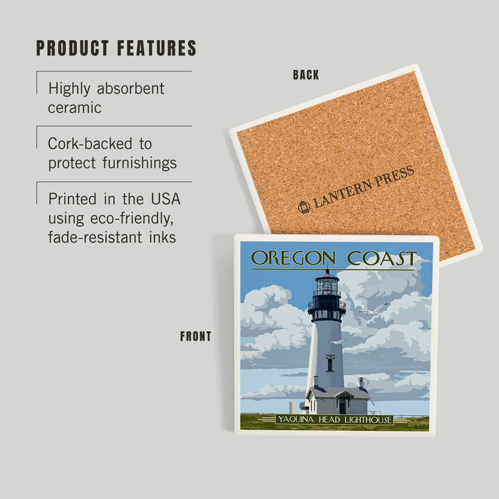 Oregon Coast, Yaquina Head Lighthouse, Coasters Coasters Lantern Press 
