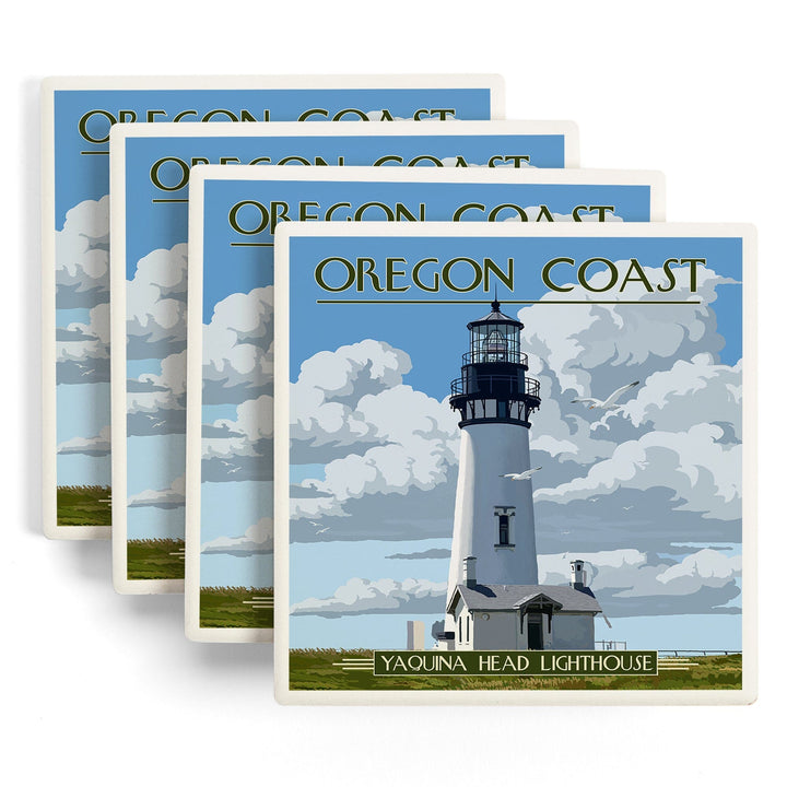 Oregon Coast, Yaquina Head Lighthouse, Coasters Coasters Lantern Press 