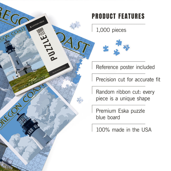 Oregon Coast, Yaquina Head Lighthouse, Jigsaw Puzzle Puzzle Lantern Press 