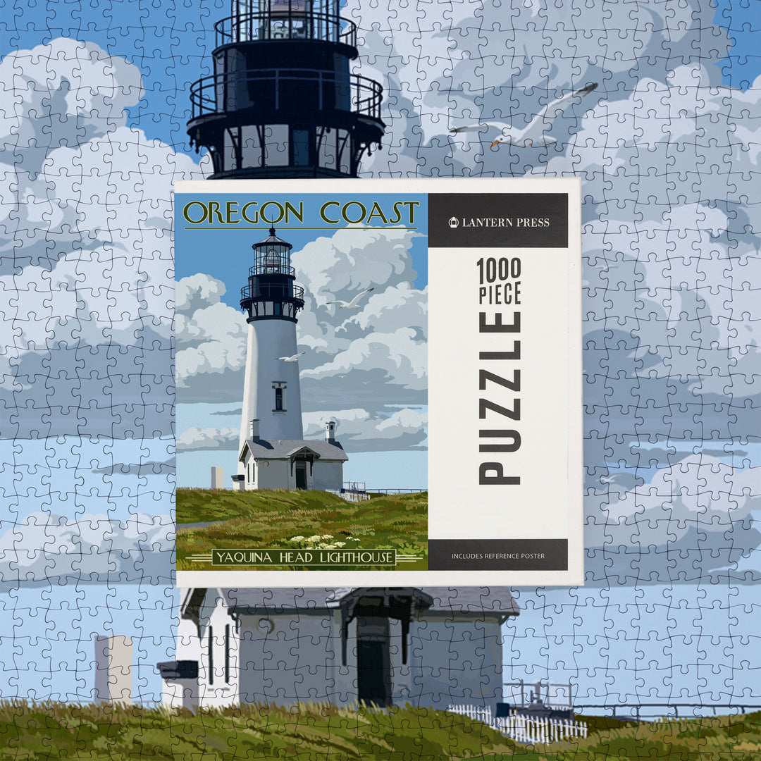 Oregon Coast, Yaquina Head Lighthouse, Jigsaw Puzzle Puzzle Lantern Press 