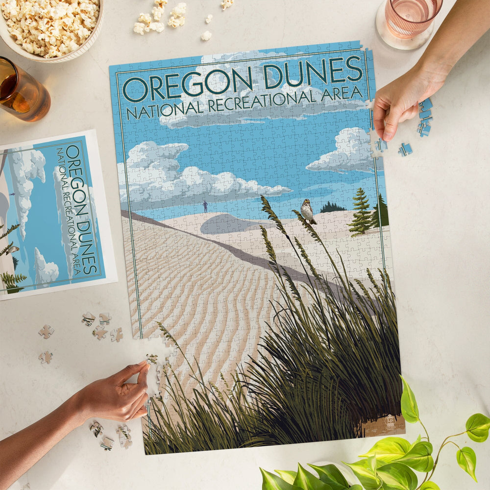 Oregon Dunes on the Oregon Coast, Day Scene, Jigsaw Puzzle Puzzle Lantern Press 