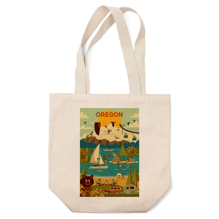 Oregon, Geometric, Tote Bag Totes Lantern Press 