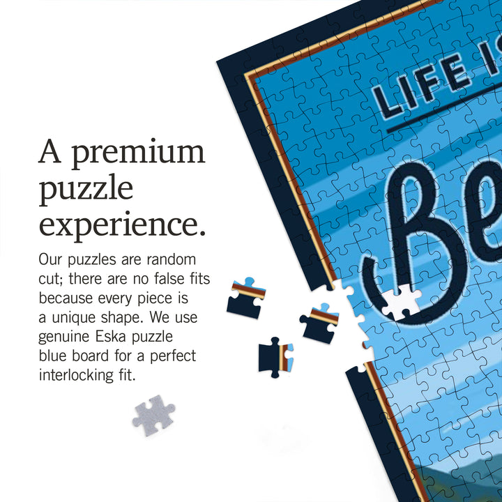 Oregon, Life is a Beautiful Ride, Mountain Bike Scene, Jigsaw Puzzle Puzzle Lantern Press 