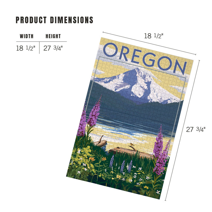 Oregon, Mountain and Lake, Jigsaw Puzzle Puzzle Lantern Press 