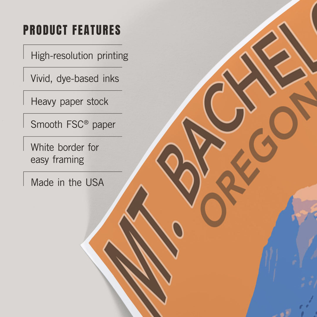 Oregon, Mt. Bachelor and Skier, Art & Giclee Prints Art Lantern Press 