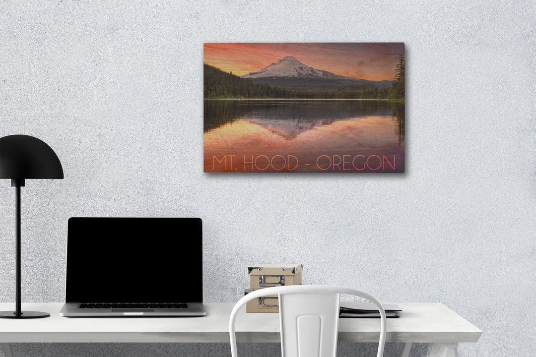 Oregon, Mt. Hood, Lantern Press Photography, Wood Signs and Postcards Wood Lantern Press 12 x 18 Wood Gallery Print 