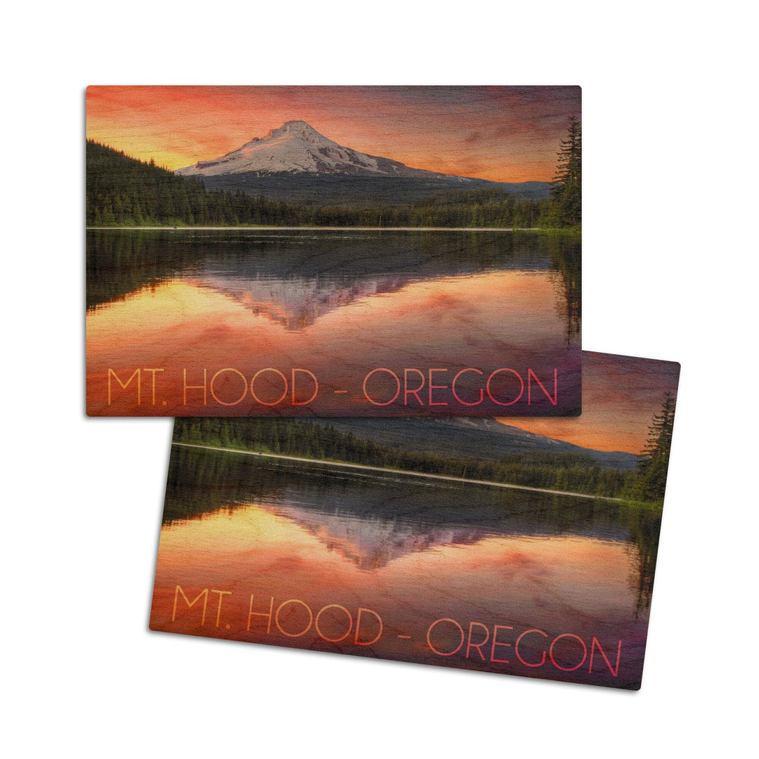 Oregon, Mt. Hood, Lantern Press Photography, Wood Signs and Postcards Wood Lantern Press 4x6 Wood Postcard Set 