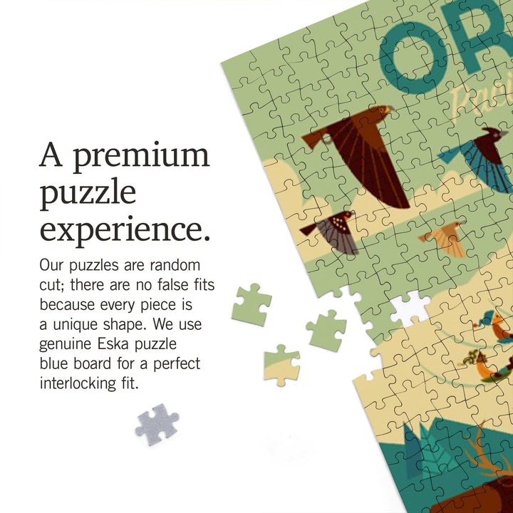 Oregon, Pacific Wonderland, Geometric, Jigsaw Puzzle Puzzle Lantern Press 