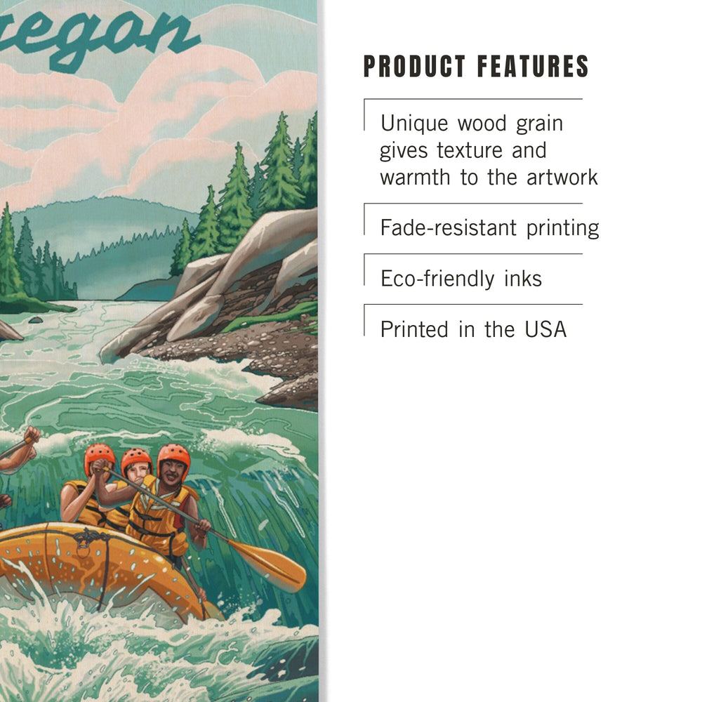 Oregon, Seek Adventure, River Rafting, Wood Signs and Postcards Wood Lantern Press 