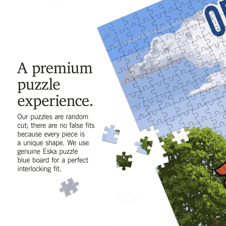 Oregon, Signpost, Orchard, Jigsaw Puzzle Puzzle Lantern Press 