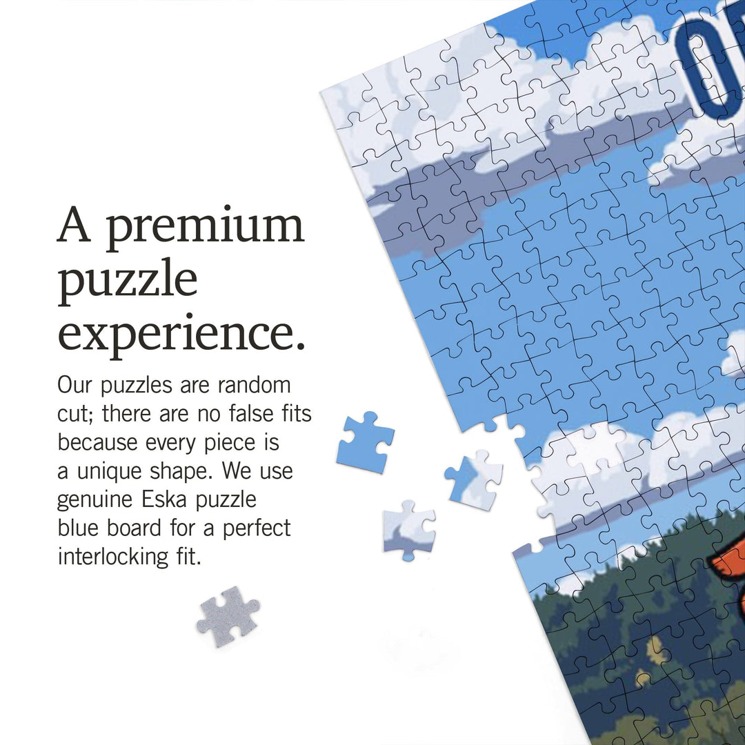 Oregon, Signpost, Vineyard, Jigsaw Puzzle Puzzle Lantern Press 