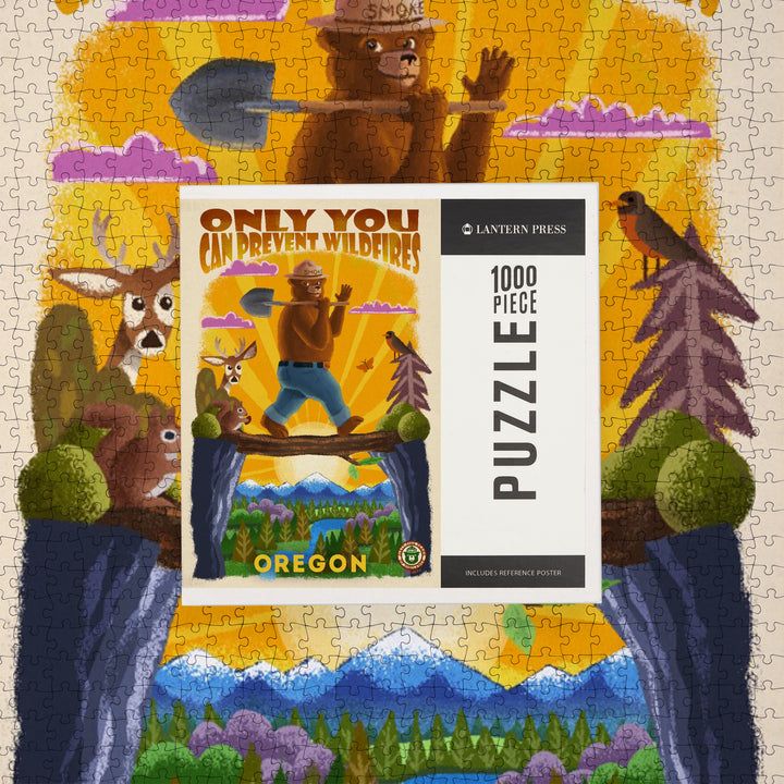 Oregon, Smokey Bear and Friends, Only You, Mid-Century Inspired, Officially Licensed, Jigsaw Puzzle Puzzle Lantern Press 