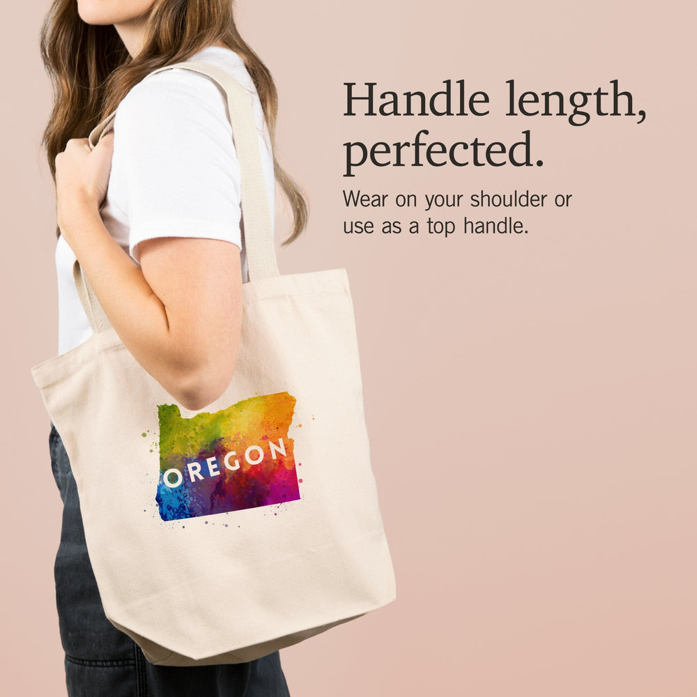 Oregon, State Abstract Watercolor,, Tote Bag Totes Lantern Press 