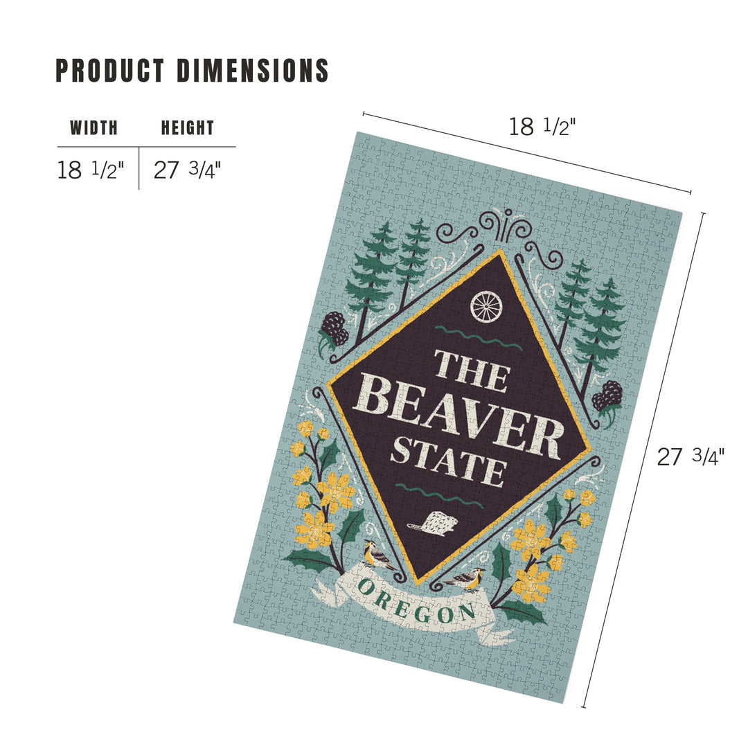 Oregon, State Motto Crest, State Series, Jigsaw Puzzle Puzzle Lantern Press 