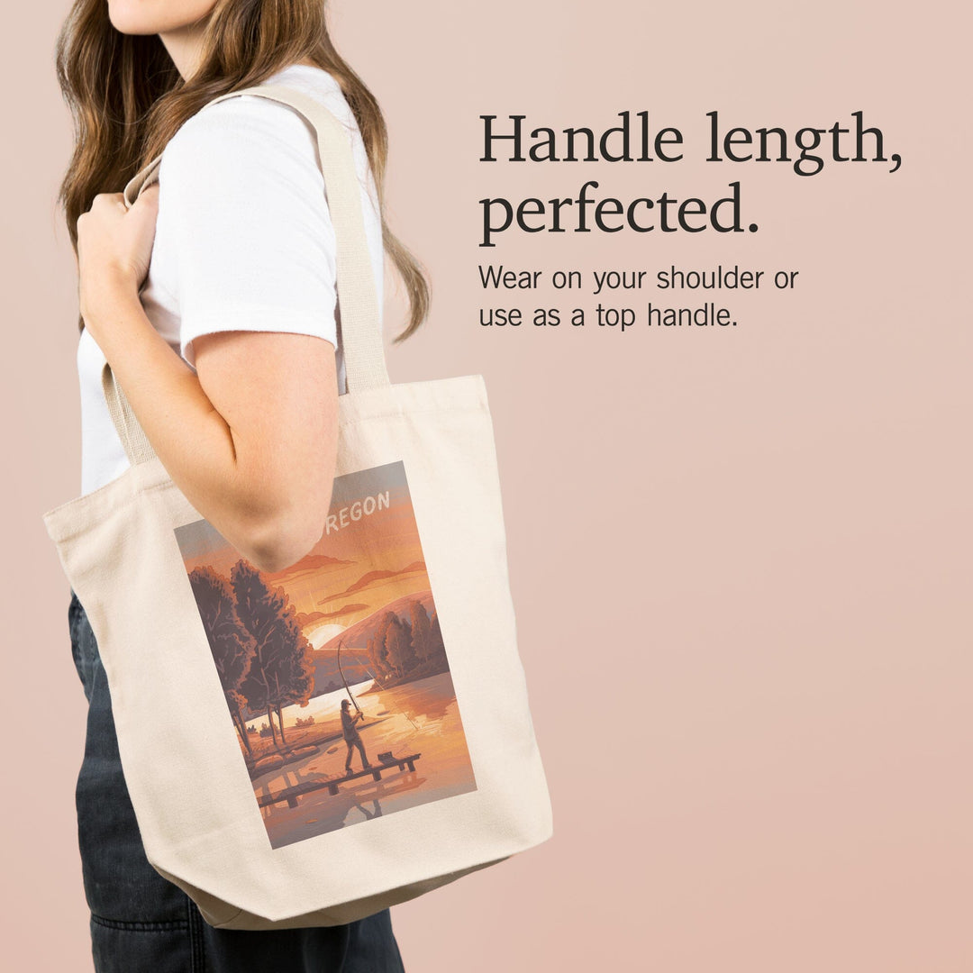 Oregon, This is Living, Fishing with Hills, Tote Bag Totes Lantern Press 