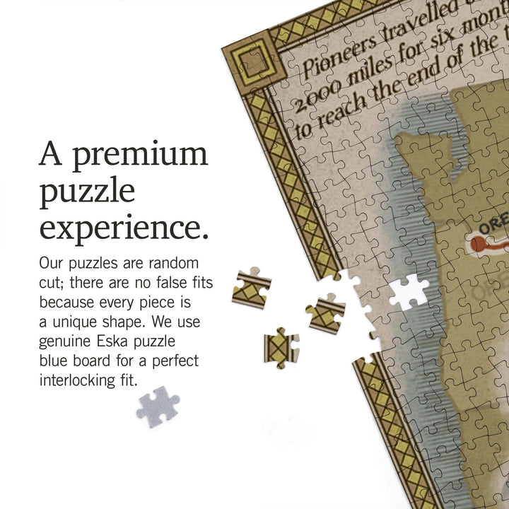 Oregon Trail Map, Jigsaw Puzzle Puzzle Lantern Press 