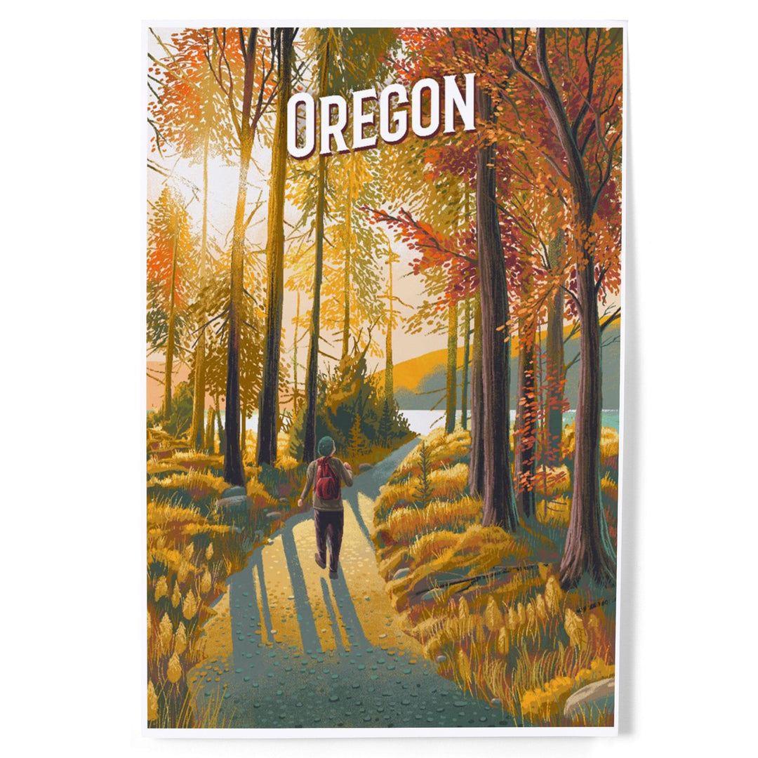 Oregon, Walk in the Woods, Day Hike Art Lantern Press 