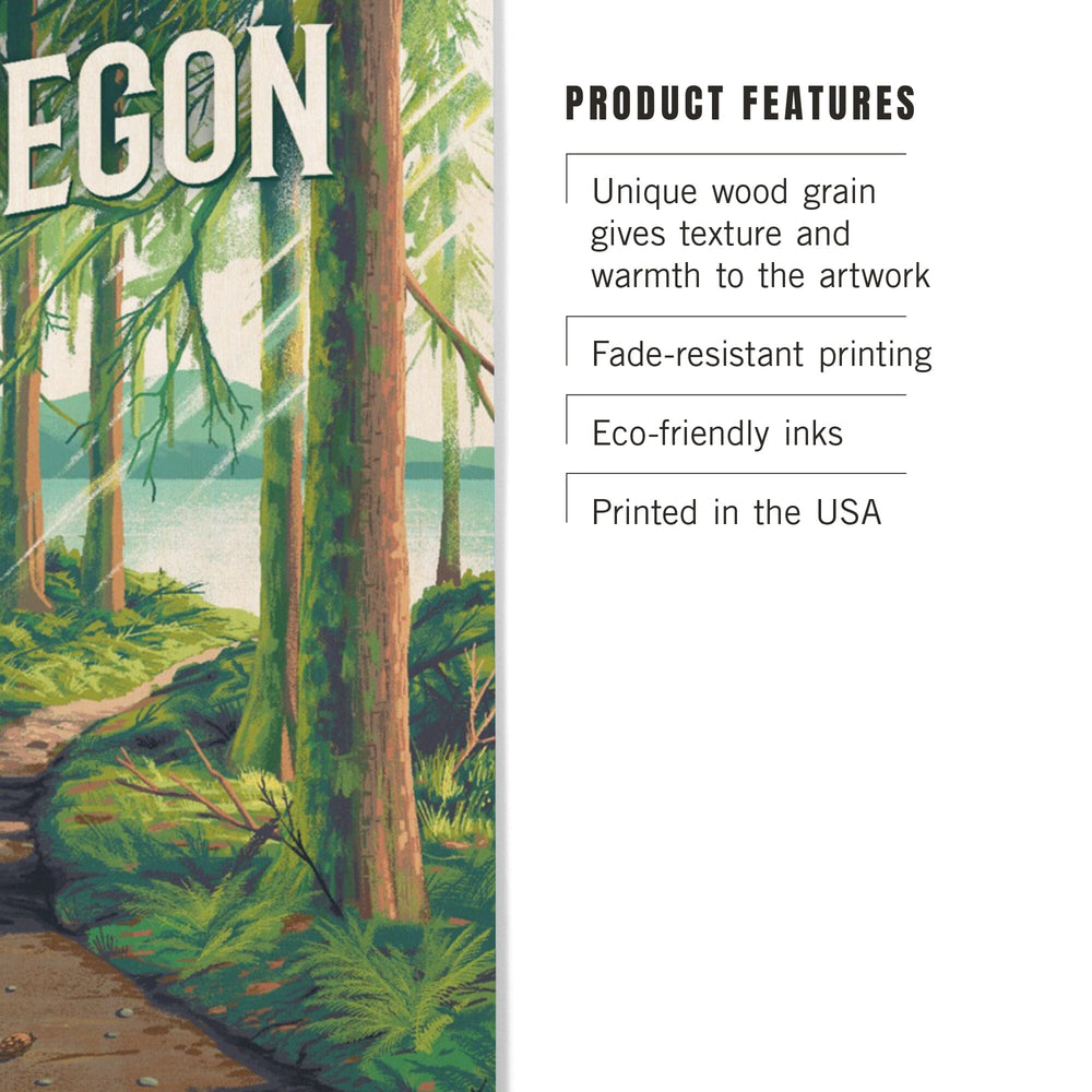 Oregon, Walk In The Woods, Day Hike, Wood Signs and Postcards Wood Lantern Press 