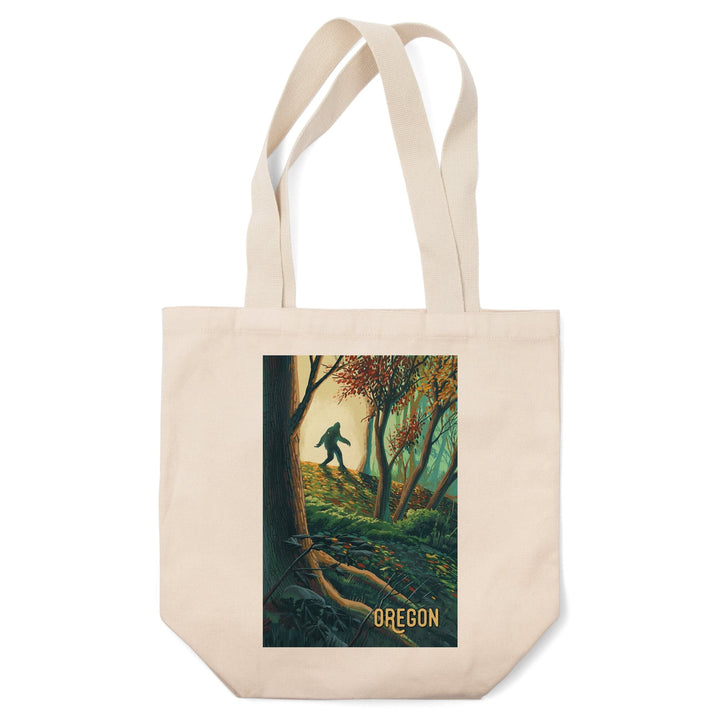 Oregon, Wanderer, Bigfoot in Forest Totes Lantern Press 