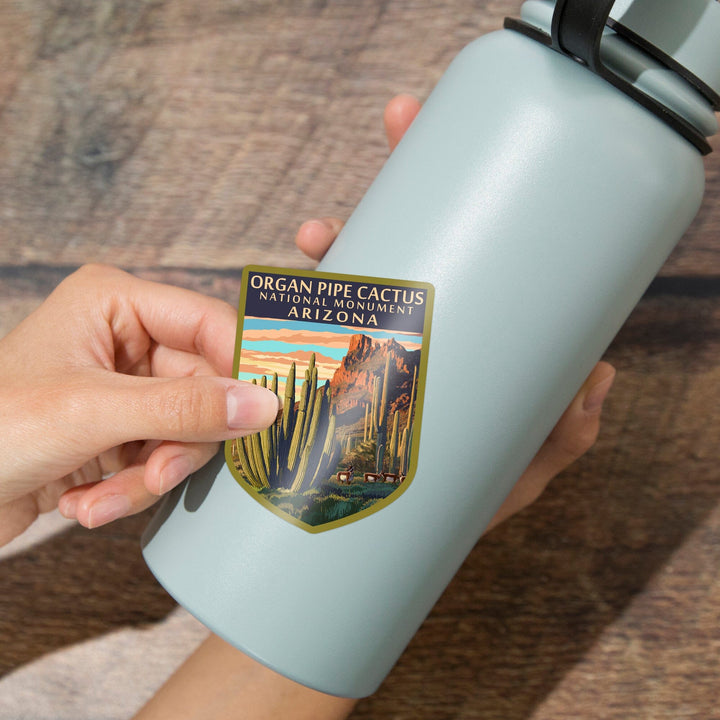 Organ Pipe Cactus National Monument, Arizona, Contour, Lantern Press Artwork, Vinyl Sticker Sticker Lantern Press 