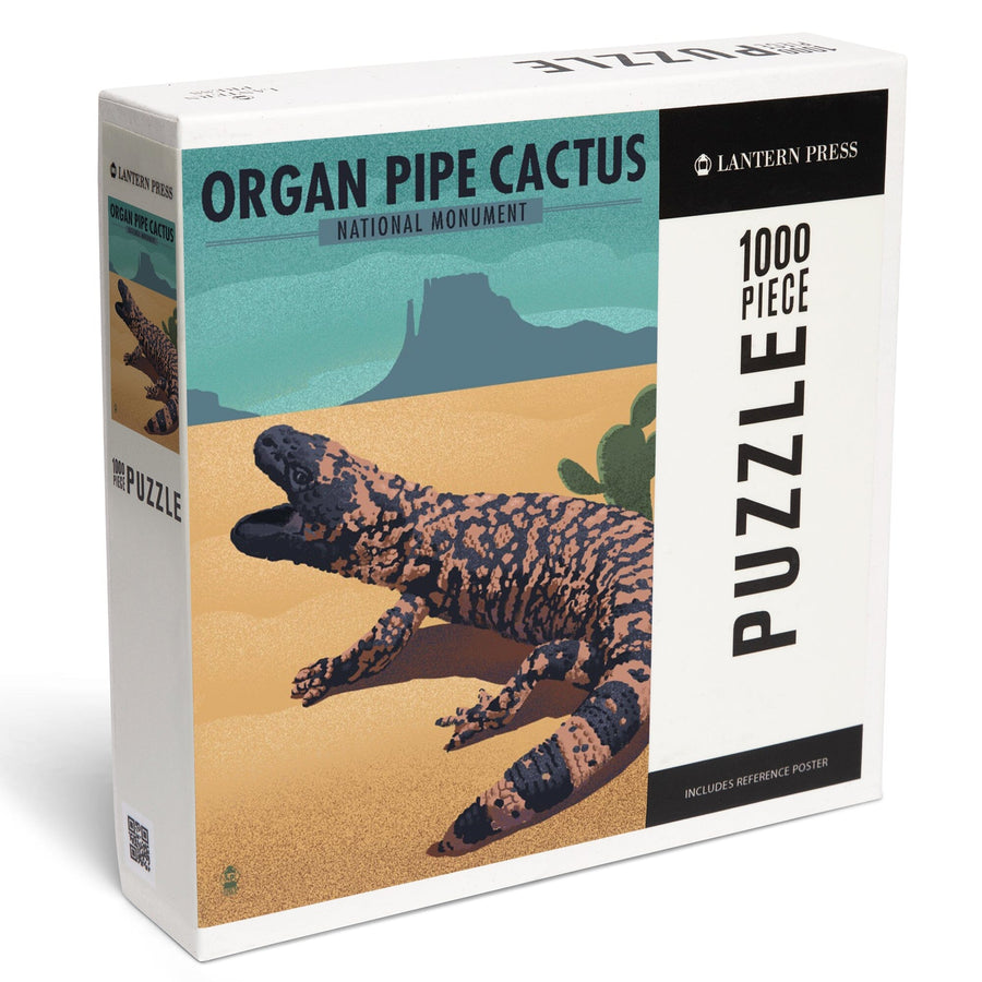 Organ Pipe Cactus National Monument, Arizona, Gila Monster, Lithograph, Jigsaw Puzzle Puzzle Lantern Press 