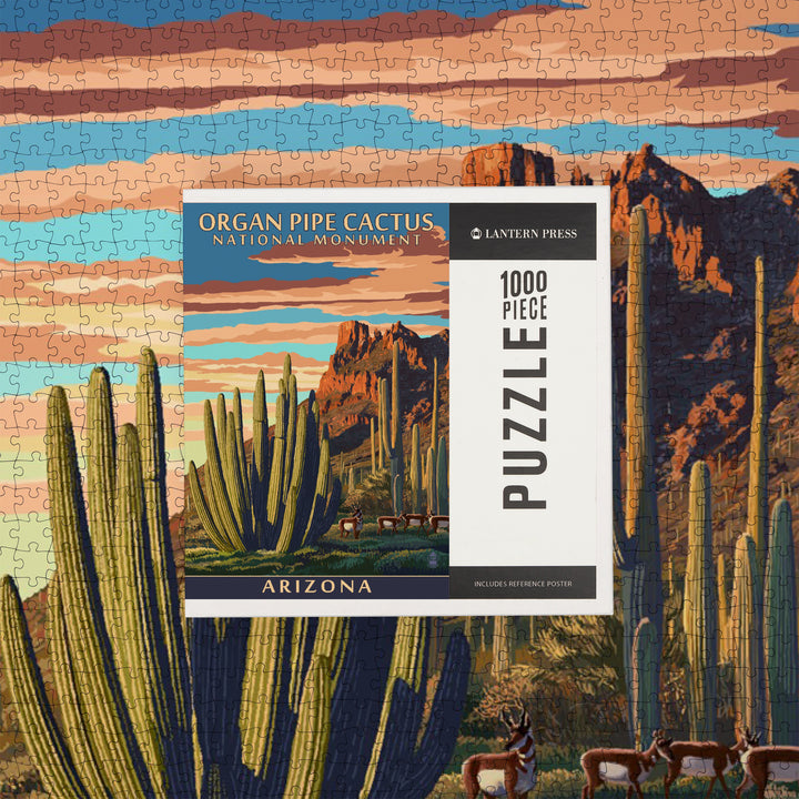 Organ Pipe Cactus National Monument, Arizona, Jigsaw Puzzle Puzzle Lantern Press 