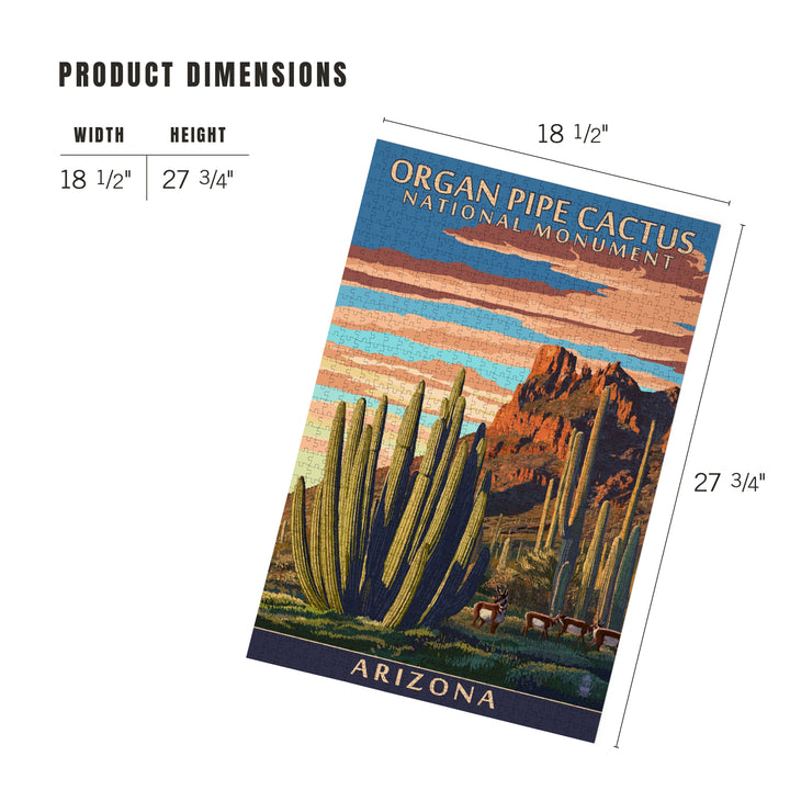 Organ Pipe Cactus National Monument, Arizona, Jigsaw Puzzle Puzzle Lantern Press 