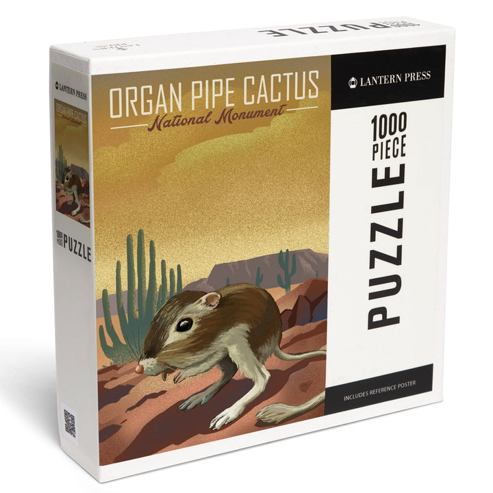 Organ Pipe Cactus National Monument, Arizona, Kangaroo Rat, Lithograph, Jigsaw Puzzle Puzzle Lantern Press 