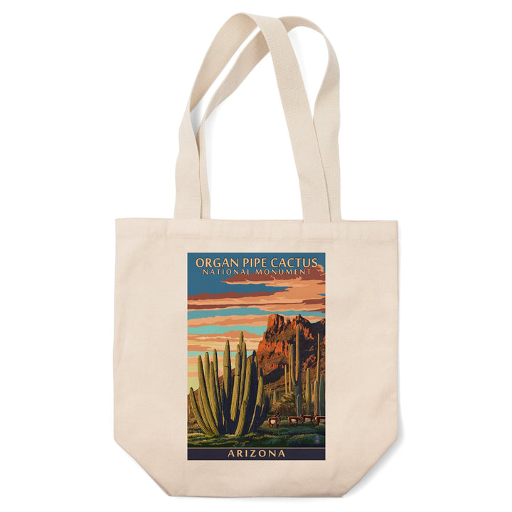 Organ Pipe Cactus National Monument, Arizona, Lantern Press Artwork, Tote Bag Totes Lantern Press 