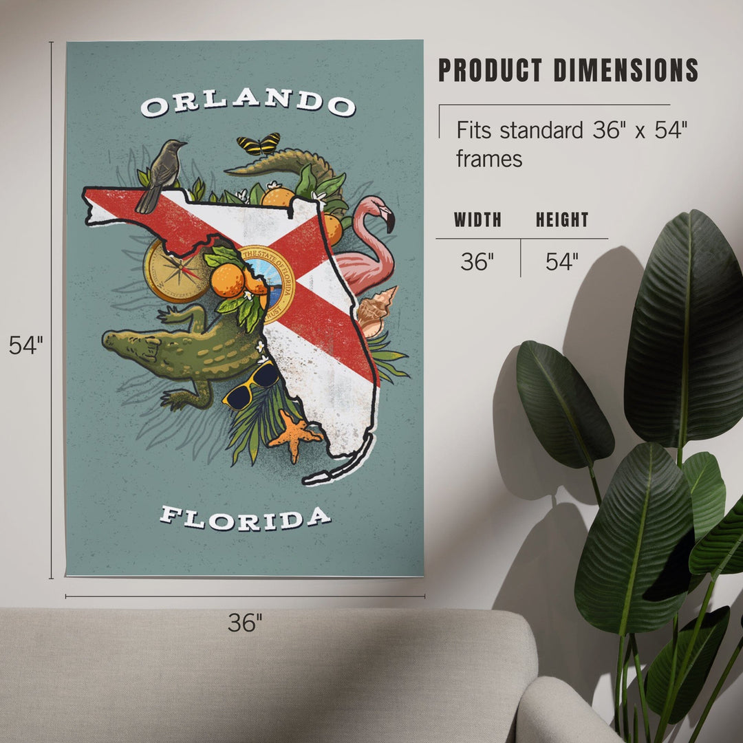 Orlando, Florida, State Treasure Trove, State Series, Art & Giclee Prints Art Lantern Press 