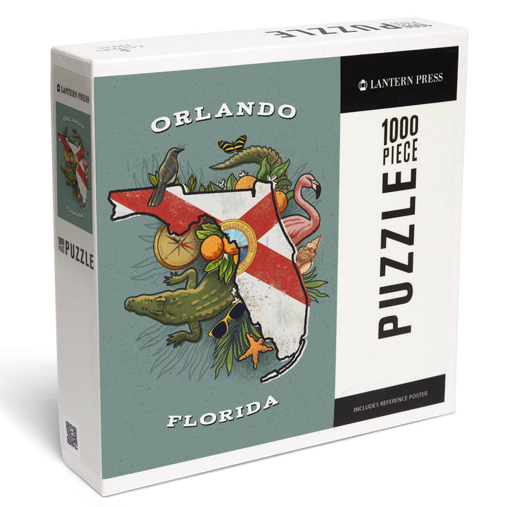 Orlando, Florida, State Treasure Trove, State Series, Jigsaw Puzzle Puzzle Lantern Press 