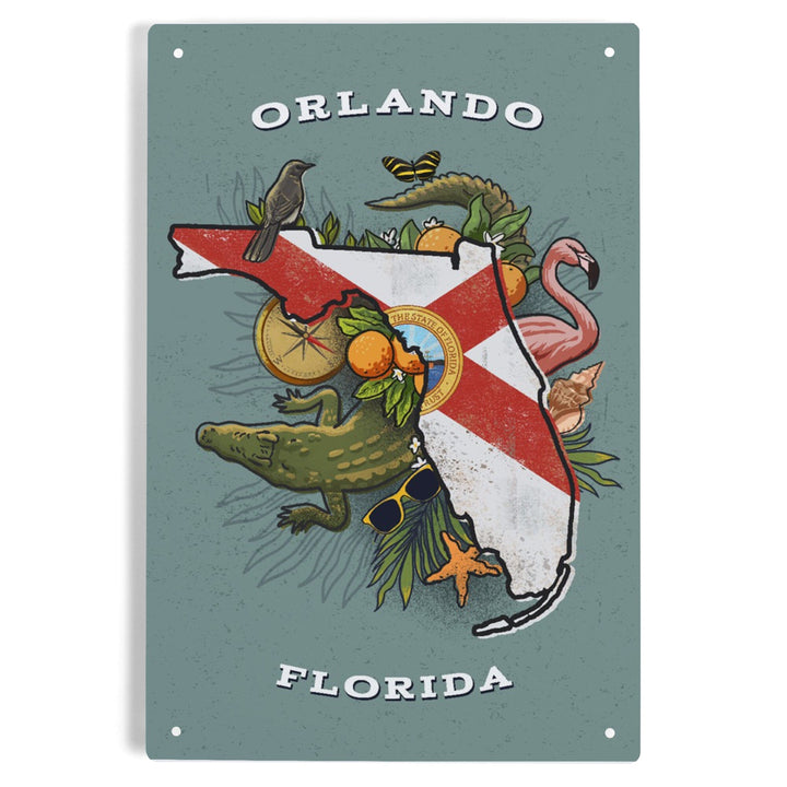 Orlando, Florida, State Treasure Trove, State Series, Metal Signs Metal Lantern Press 