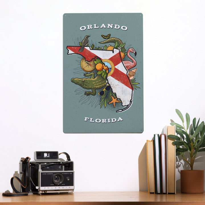 Orlando, Florida, State Treasure Trove, State Series, Metal Signs Metal Lantern Press 