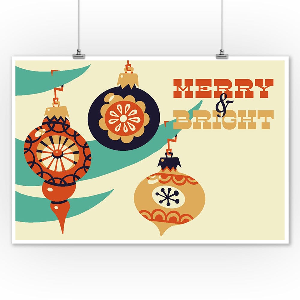 Ornament, Retro Christmas, Art & Giclee Prints Art Lantern Press 12 x 18 Art Print 