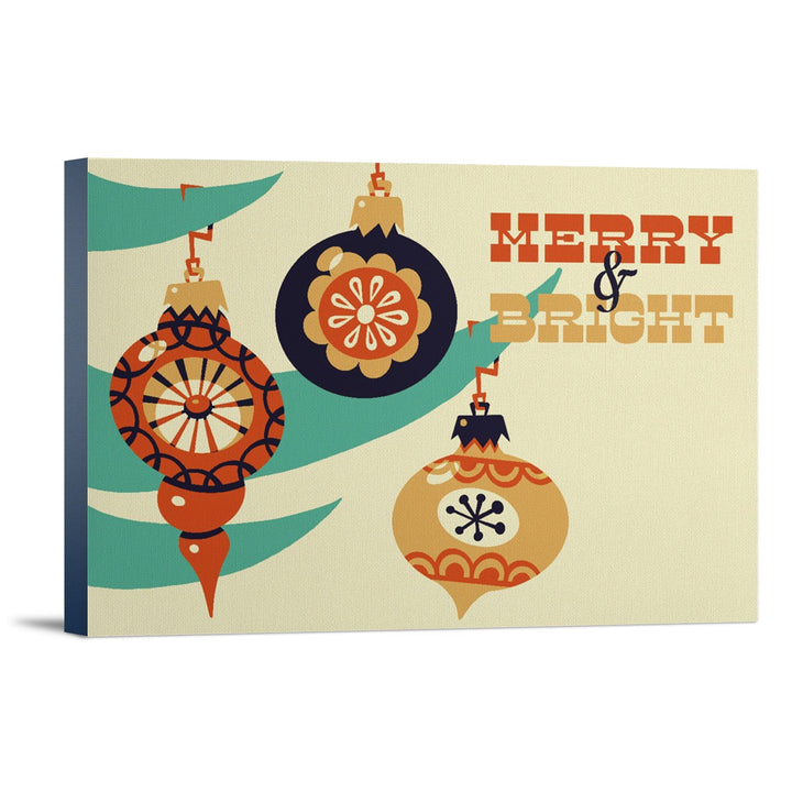 Ornament, Retro Christmas, Lantern Press Artwork, Stretched Canvas Canvas Lantern Press 